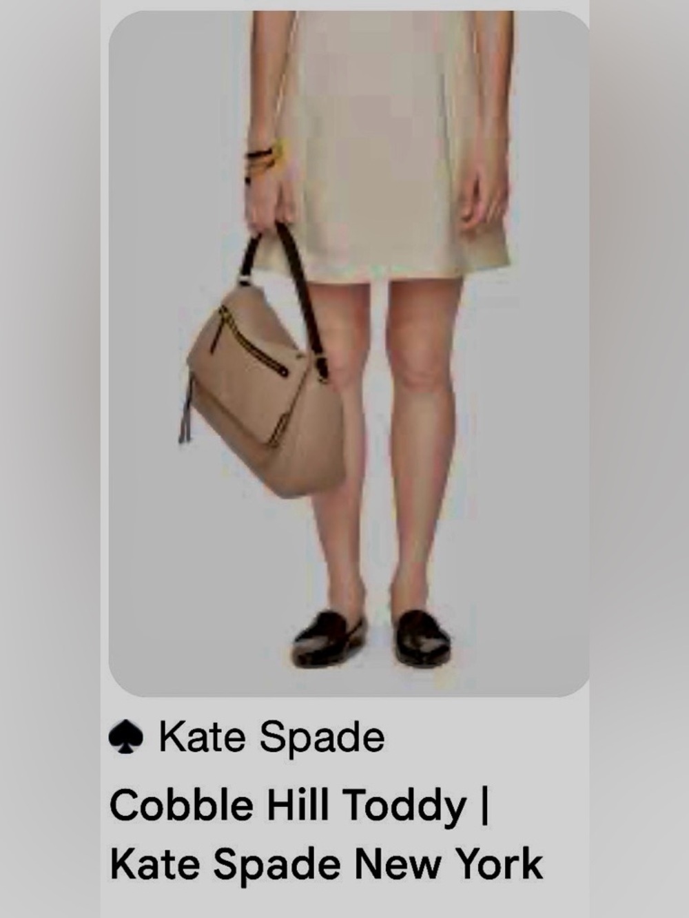 kate spade Cobble Hill Pebbled Leather Shoulder Bag in light Sand Gray - Picture 2 of 9